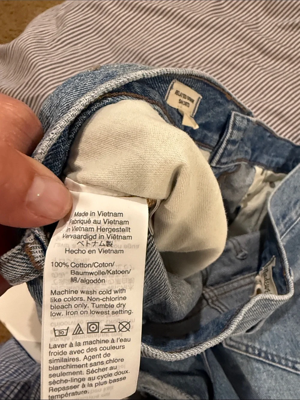 Madewell Blue Distressed Denim Cutoff Shorts